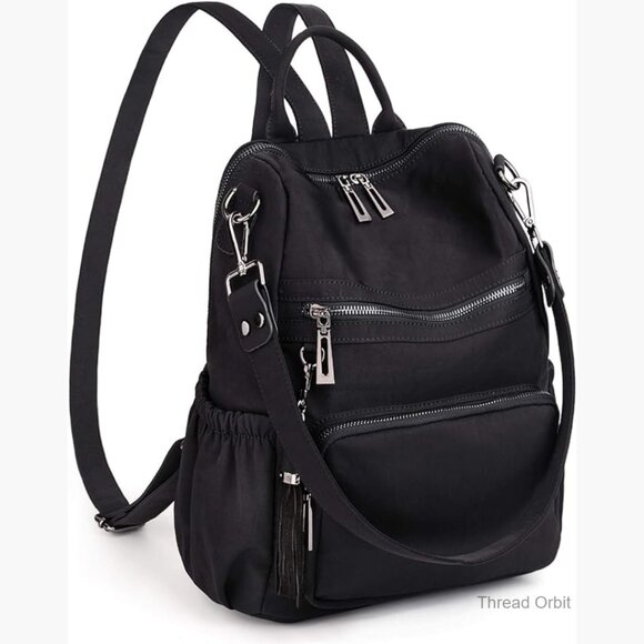 Convertible Vegan Leather Backpack Purse with Tassel, Laptop Compatible Travel main image 7
